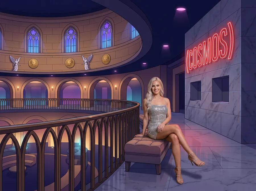 Woman by the Cosmos Lounge gallery at Caesars Windsor