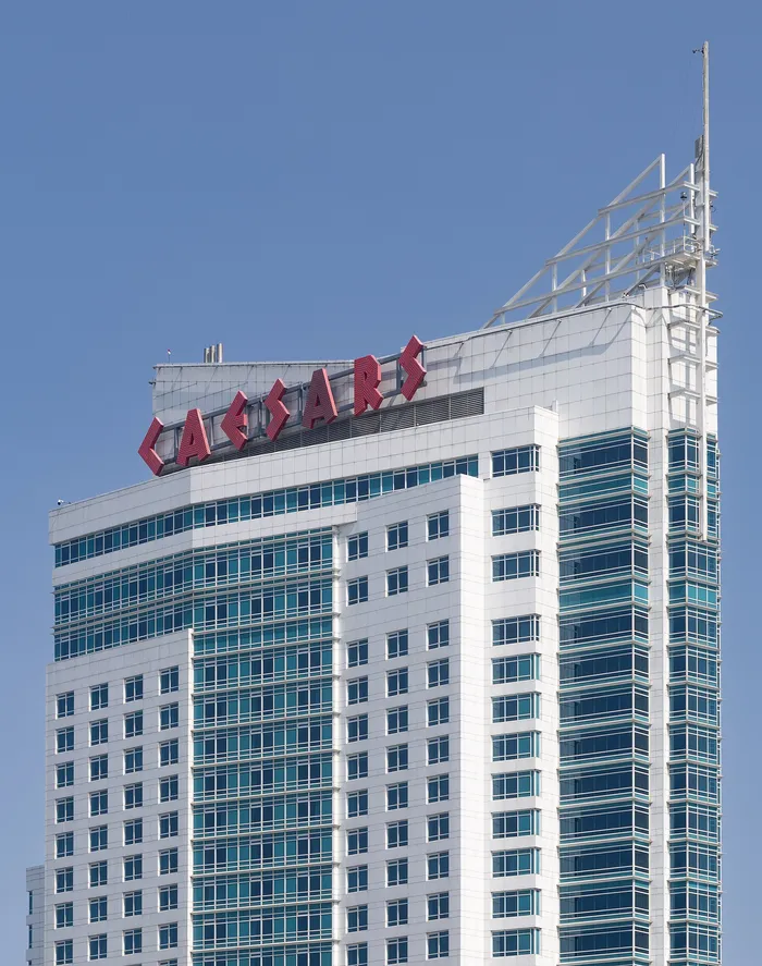 Forum Tower hotel at Caesars Windsor against a blue sky